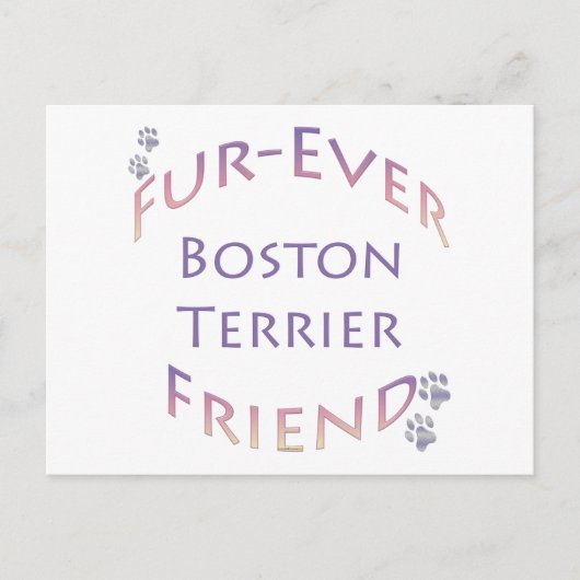 Carte Postale Boston Terrier Furever (Devant)