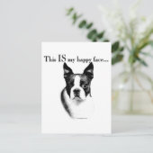 Carte Postale Boston Terrier Joyeux Visage (Debout devant)