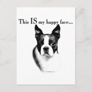 Carte Postale Boston Terrier Joyeux Visage