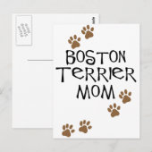 Carte Postale Boston Terrier Maman (Devant / Derrière)