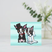 Carte Postale Boston Terrier mariée et mariée (Debout devant)