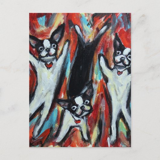 Carte Postale Boston Terrier Party Love (Devant)