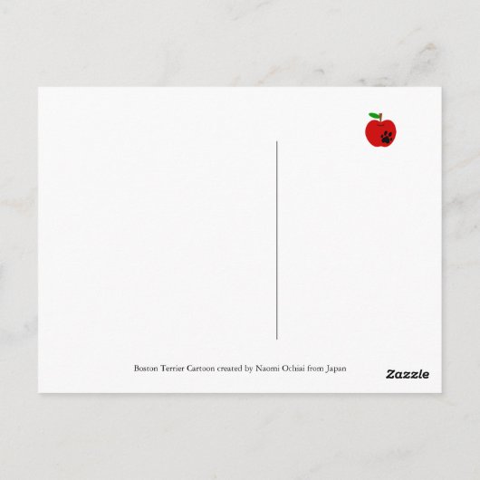 Carte Postale Boston Terrier Standing (Dos)