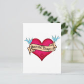 Carte Postale Boston Terrier Tattoo Heart (Debout devant)