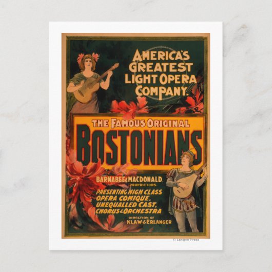 Carte Postale Bostoniens Le plus grand Opéra Lumière de l'Amériq (Devant)