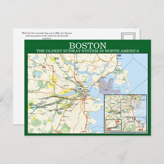 Carte postale Bostons MBTA (Devant / Derrière)
