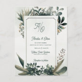Carte Postale Botanical Greenery Sage Green Wedding Invitation (Devant)