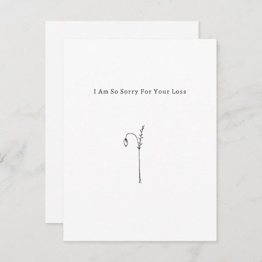Carte Postale Botanical Grief Mourning Pardon For Your Loss Card (Devant / Derrière)