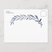 Carte Postale Botanical Watercolor CUSTOM PHOTO Bat Bar Mitzvah (Dos)