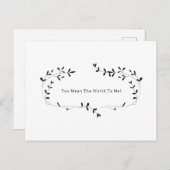 Carte Postale Botanical You Mean The World To Me Quote Card (Devant / Derrière)
