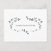 Carte Postale Botanical You Mean The World To Me Quote Card (Devant)