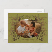 Carte postale Botanique Aquarelle Vert (Devant / Derrière)