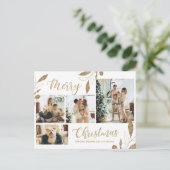 Carte Postale Botanique d'or moderne 4 Photo Collage Noël (Debout devant)