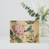 Carte Postale botanique français d'oiseau d'hortensia de (Debout devant)