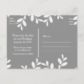 Carte postale botanique moderne gris et feuilles b (Dos)