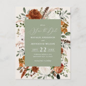 Carte Postale botanique naturelle rustique élégant mariage moder (Devant)