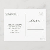 Carte Postale Botanique Noël Mariage or Merci Postcar (Dos)