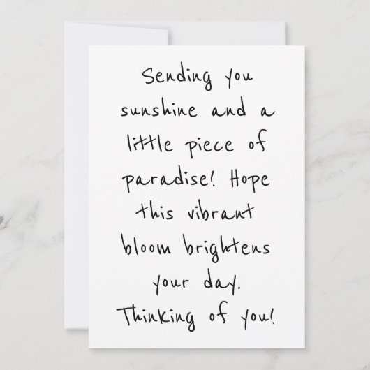 Carte postale botanique Oiseau de Paradis (Dos)