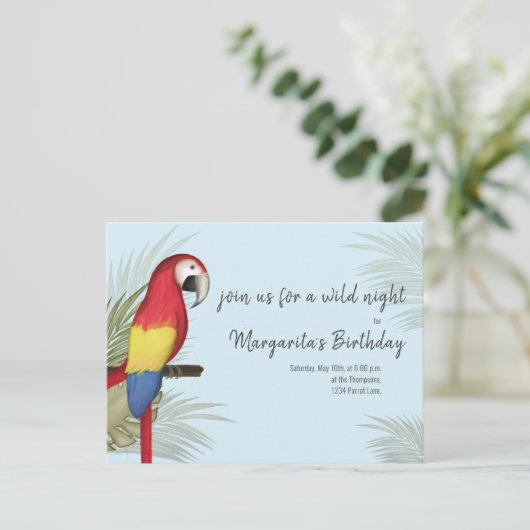 Carte Postale Botanique sauvage Birthday Bird QR Code Médias soc (Debout devant)