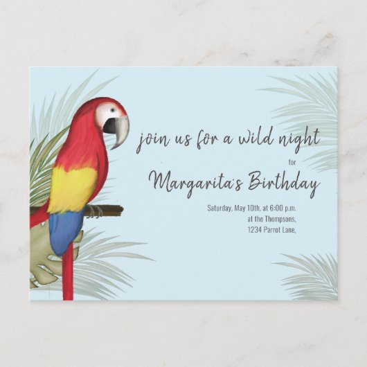 Carte Postale Botanique sauvage Birthday Bird QR Code Médias soc (Devant)