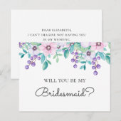 Carte Postale Botanique Serez-vous ma demoiselle d'honneur ? Jar (Devant / Derrière)