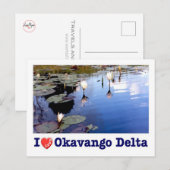 Carte Postale Botswana - Delta de l'Okavango - I Love - (Devant / Derrière)