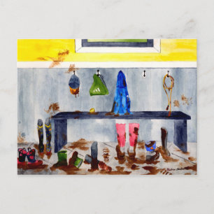 carte postale bottes de boue