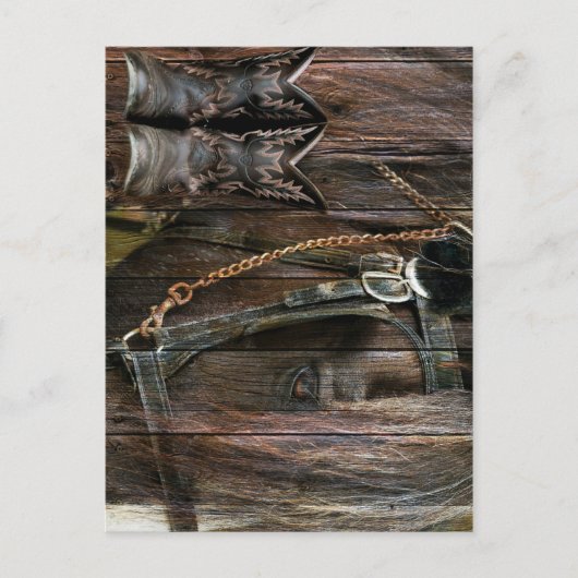 Carte Postale Bottes De Cheval Et De Cow-boy De Style Occidental (Devant)