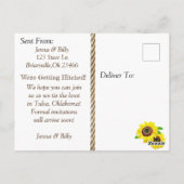 Carte Postale Bottes de cowboy et tournesols Sauvez la dateMaria (Dos)