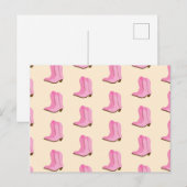 Carte Postale Bottes de cowboy rose cowgirl Country Texas Ranch (Devant / Derrière)