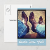 Carte Postale Bottes de cowgirl Austin Texas Cowboy (Devant / Derrière)