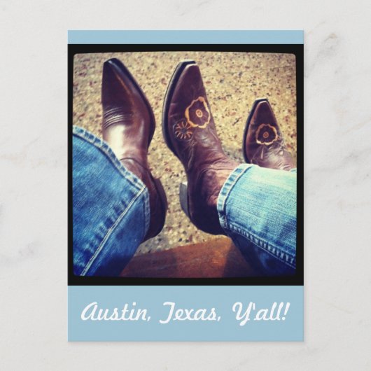 Carte Postale Bottes de cowgirl Austin Texas Cowboy (Devant)