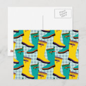 Carte Postale Bottes de pluie colorées (Devant / Derrière)