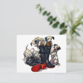 Carte Postale Bottes de pompier remplies de Dalmatiens (Debout devant)