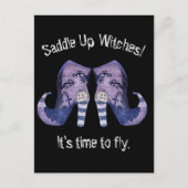 Carte Postale Bottes illustrées de sorcières pour Halloween Sadd (Devant)