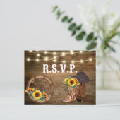 Carte Postale Bottes rustiques Cowboy Sunflower Mariage occident (Debout devant)