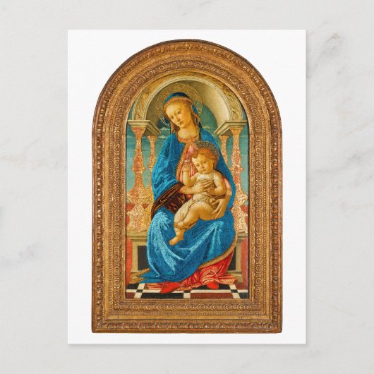 Carte Postale Botticelli (1445-1510) Madonna & Child Enthroned (Devant)
