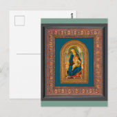 Carte Postale Botticelli (1445-1510) Vierge à l'Enfant Enthronée (Devant / Derrière)