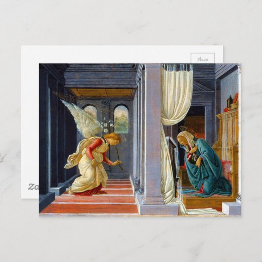 Carte Postale Botticelli L'Annonciation (Devant / Derrière)