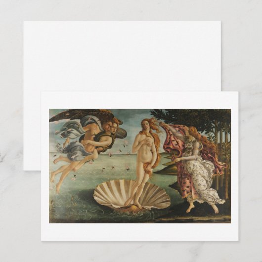 Carte Postale Botticelli, Naissance de Vénus (Devant / Derrière)