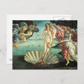 Carte Postale Botticelli - naissance de Vénus (Devant / Derrière)