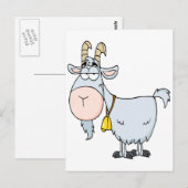 Carte Postale bouc de dessin animé idiot (Devant / Derrière)