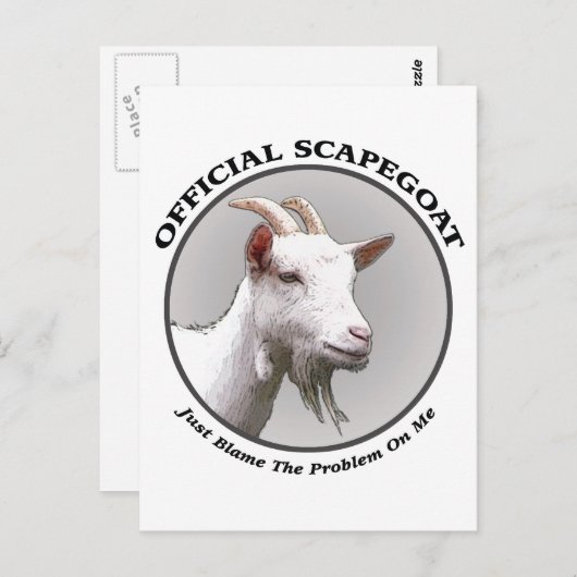 Carte Postale bouc émissaire (Devant / Derrière)