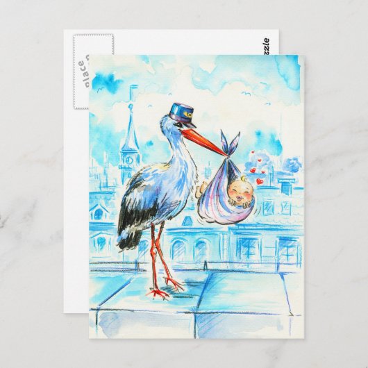 Carte Postale Bouche avec bébé (Devant / Derrière)