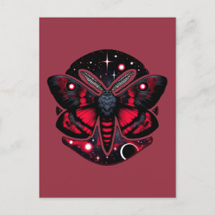 Carte Postale Bouche cosmique rouge et noire - Mystique céleste