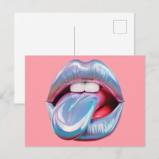 Carte Postale Bouche d'argent holographique (Devant / Derrière)