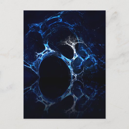 Carte Postale Bouche De Grotte Bleue Lune, Art Fractal. (Devant)