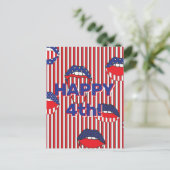 Carte Postale Bouche drapeau bleu-blanc (Debout devant)