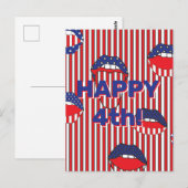 Carte Postale Bouche drapeau bleu-blanc (Devant / Derrière)