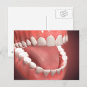 Carte Postale Bouche Humaine Ouverte, Montrant Dents, Gums Et La (Devant / Derrière)